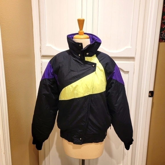 Vintage White Stag Neon Retro 80s Ski Jacket - Picture 1 of 15